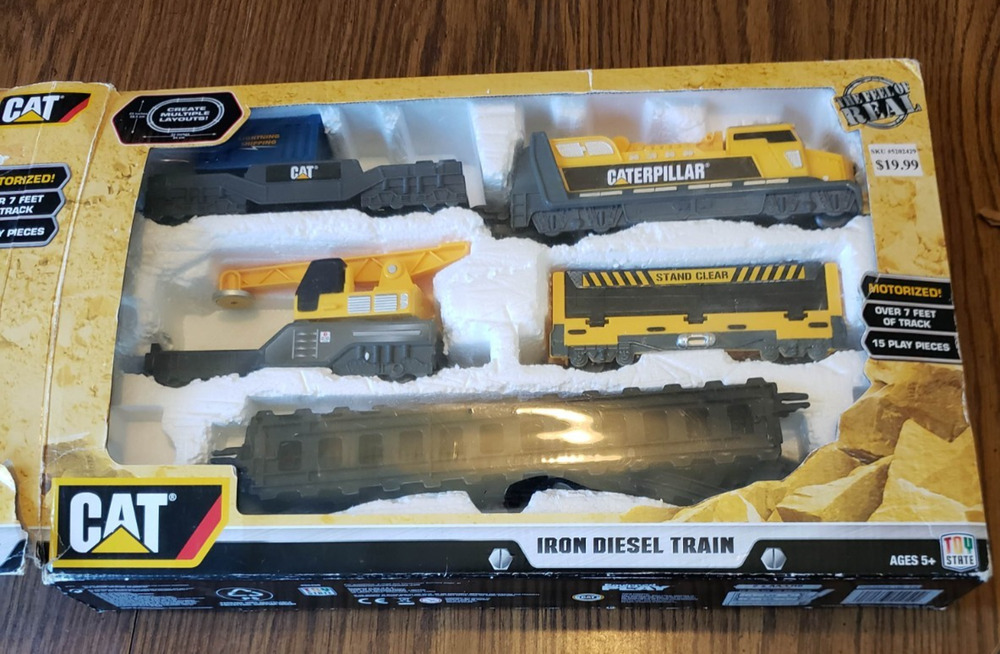 CAT Caterpillar Iron Diesel Train Set Motorized Construction Train